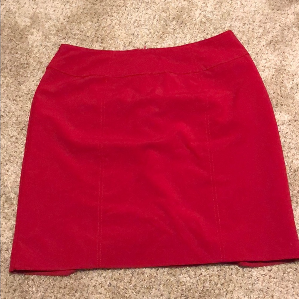 Red Worthington Pencil Skirt